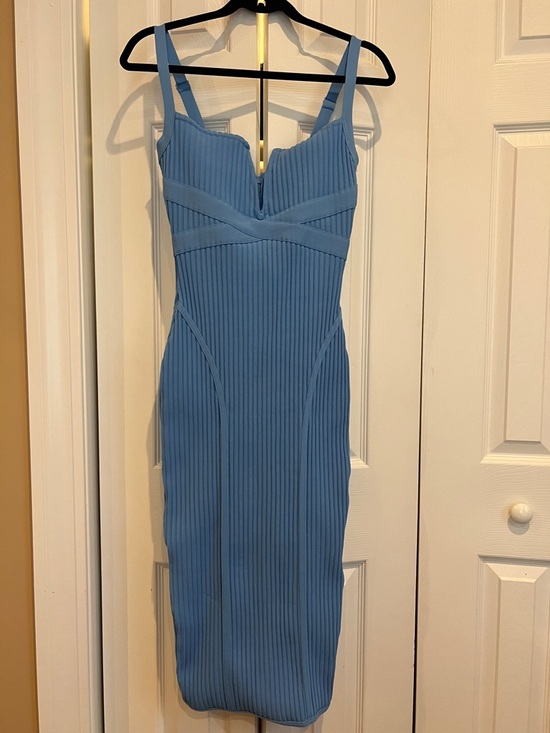 Fashion Nova Dresses & Skirts - Fashion Nova Light Blue Ribbed Midi Bodycon Dress